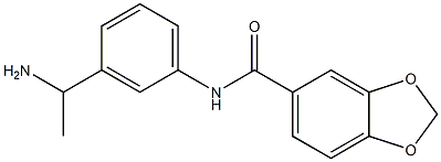 N-[3-(1-aminoethyl)phenyl]-1,3-benzodioxole-5-carboxamide Struktur