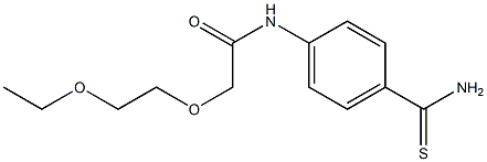 N-[4-(aminocarbonothioyl)phenyl]-2-(2-ethoxyethoxy)acetamide Struktur