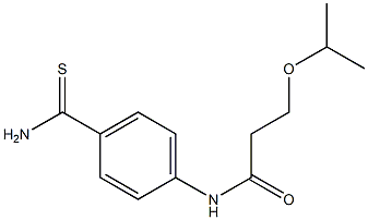 N-[4-(aminocarbonothioyl)phenyl]-3-isopropoxypropanamide Struktur