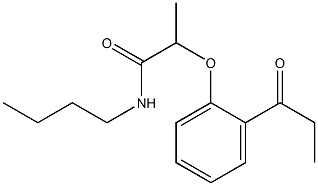 N-butyl-2-(2-propanoylphenoxy)propanamide Struktur