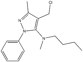 N-butyl-4-(chloromethyl)-N,3-dimethyl-1-phenyl-1H-pyrazol-5-amine Struktur