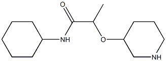 N-cyclohexyl-2-(piperidin-3-yloxy)propanamide Struktur