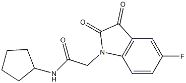 N-cyclopentyl-2-(5-fluoro-2,3-dioxo-2,3-dihydro-1H-indol-1-yl)acetamide Struktur