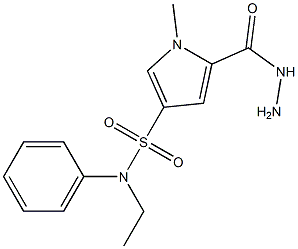 N-ethyl-5-(hydrazinocarbonyl)-1-methyl-N-phenyl-1H-pyrrole-3-sulfonamide Struktur