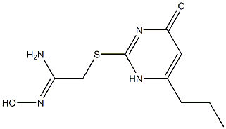 N'-hydroxy-2-[(4-oxo-6-propyl-1,4-dihydropyrimidin-2-yl)sulfanyl]ethanimidamide Struktur