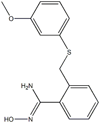 N'-hydroxy-2-{[(3-methoxyphenyl)sulfanyl]methyl}benzene-1-carboximidamide Struktur