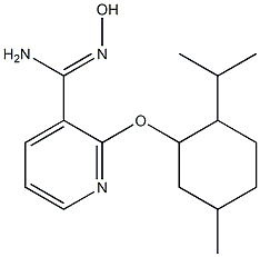 N'-hydroxy-2-{[5-methyl-2-(propan-2-yl)cyclohexyl]oxy}pyridine-3-carboximidamide Struktur