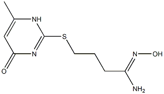 N'-hydroxy-4-[(6-methyl-4-oxo-1,4-dihydropyrimidin-2-yl)sulfanyl]butanimidamide Struktur