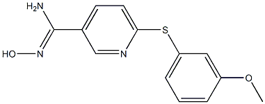 N'-hydroxy-6-[(3-methoxyphenyl)sulfanyl]pyridine-3-carboximidamide Struktur