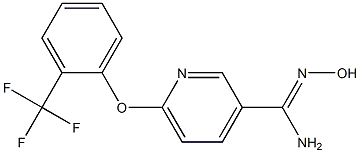 N'-hydroxy-6-[2-(trifluoromethyl)phenoxy]pyridine-3-carboximidamide Struktur