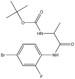 tert-butyl N-{1-[(4-bromo-2-fluorophenyl)carbamoyl]ethyl}carbamate Struktur