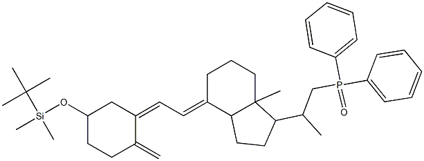 tert-Butyl-[3-(2-{1-[2-(diphenyl-phosphinoyl)-1-methyl-ethyl]-7a-methyl-octahydro-inden-4-ylidene}-ethylidene)-4-methylene-cyclohexyloxy]-dimethyl-silane Struktur