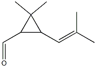 2,2-dimethyl-3-(2-methylprop-1-enyl)cyclopropane-1-carbaldehyde Struktur