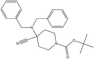 N-TERT-BUTYLOXYCARBONYL-4-DIBENZYLAMINO-4-CYANO-PIPERIDINE Struktur