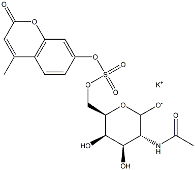 4-Methylumbelliferyl 2-Acetamido-2-deoxy--D-galactopyranoside, 6-Sulfate, Potassium Salt Struktur