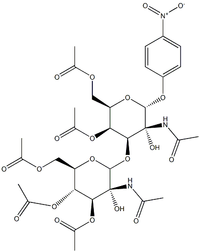 4-Nitrophenyl 2-Acetamido-4,6-di-O-acetyl-3-O-(2-acetamido-3,4,6-tri-O-acetyl--D-glucopyranosyl)-a-D-galactopyranoside Struktur