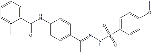 N-(4-{N-[(4-methoxyphenyl)sulfonyl]ethanehydrazonoyl}phenyl)-2-methylbenzamide Struktur