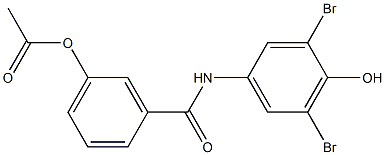 3-[(3,5-dibromo-4-hydroxyanilino)carbonyl]phenyl acetate Struktur