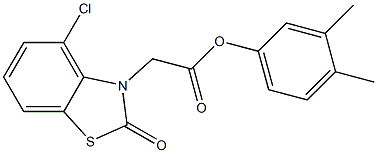 3,4-dimethylphenyl (4-chloro-2-oxo-1,3-benzothiazol-3(2H)-yl)acetate Struktur