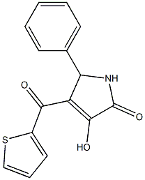 3-hydroxy-5-phenyl-4-(2-thienylcarbonyl)-1,5-dihydro-2H-pyrrol-2-one Struktur