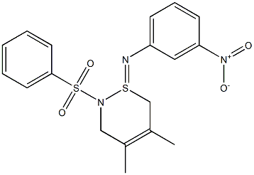 N-(4,5-dimethyl-2-(phenylsulfonyl)-3,6-dihydro-1lambda~4~,2-thiazin-1(2H)-ylidene)-3-nitroaniline Struktur