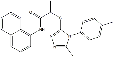 2-{[5-methyl-4-(4-methylphenyl)-4H-1,2,4-triazol-3-yl]sulfanyl}-N-naphthalen-1-ylpropanamide Struktur