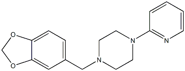 1-(1,3-benzodioxol-5-ylmethyl)-4-(2-pyridinyl)piperazine Struktur