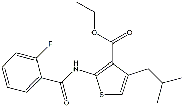 ethyl 2-[(2-fluorobenzoyl)amino]-4-isobutyl-3-thiophenecarboxylate Struktur