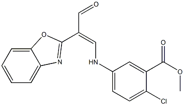 methyl 5-{[2-(1,3-benzoxazol-2-yl)-3-oxo-1-propenyl]amino}-2-chlorobenzoate Struktur