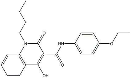 1-butyl-N-[4-(ethyloxy)phenyl]-4-hydroxy-2-oxo-1,2-dihydroquinoline-3-carboxamide Struktur