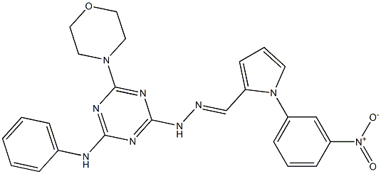 1-{3-nitrophenyl}-1H-pyrrole-2-carbaldehyde [4-anilino-6-(4-morpholinyl)-1,3,5-triazin-2-yl]hydrazone Struktur