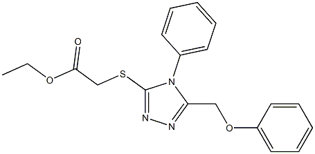 ethyl ({4-phenyl-5-[(phenyloxy)methyl]-4H-1,2,4-triazol-3-yl}sulfanyl)acetate Struktur