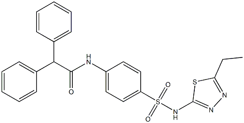 N-(4-{[(5-ethyl-1,3,4-thiadiazol-2-yl)amino]sulfonyl}phenyl)-2,2-diphenylacetamide Struktur