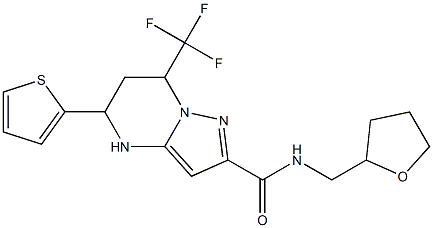 N-(tetrahydro-2-furanylmethyl)-5-(2-thienyl)-7-(trifluoromethyl)-4,5,6,7-tetrahydropyrazolo[1,5-a]pyrimidine-2-carboxamide Struktur