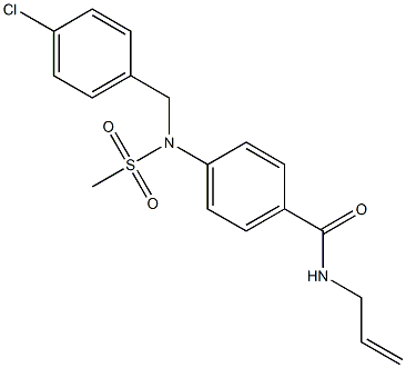 4-[[(4-chlorophenyl)methyl](methylsulfonyl)amino]-N-prop-2-enylbenzamide Struktur