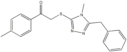 1-(4-methylphenyl)-2-{[4-methyl-5-(phenylmethyl)-4H-1,2,4-triazol-3-yl]sulfanyl}ethanone Struktur