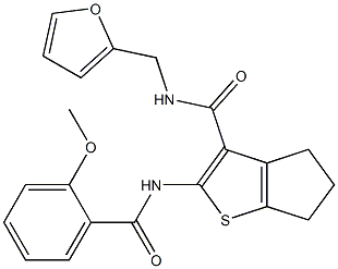 N-(2-furylmethyl)-2-[(2-methoxybenzoyl)amino]-5,6-dihydro-4H-cyclopenta[b]thiophene-3-carboxamide Struktur