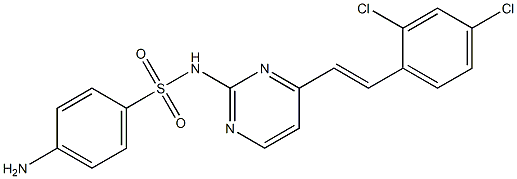 4-amino-N-{4-[2-(2,4-dichlorophenyl)vinyl]-2-pyrimidinyl}benzenesulfonamide Struktur