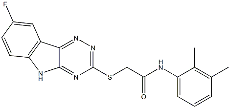 N-(2,3-dimethylphenyl)-2-[(8-fluoro-5H-[1,2,4]triazino[5,6-b]indol-3-yl)sulfanyl]acetamide Struktur