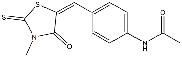 N-{4-[(3-methyl-4-oxo-2-thioxo-1,3-thiazolidin-5-ylidene)methyl]phenyl}acetamide Struktur