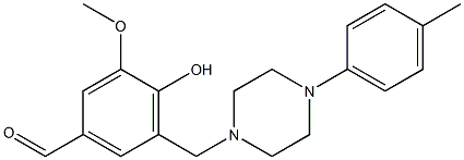 4-hydroxy-3-methoxy-5-{[4-(4-methylphenyl)-1-piperazinyl]methyl}benzaldehyde Struktur