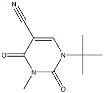 1-tert-butyl-3-methyl-2,4-dioxo-1,2,3,4-tetrahydro-5-pyrimidinecarbonitrile Struktur