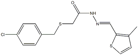 2-[(4-chlorobenzyl)sulfanyl]-N'-[(3-methyl-2-thienyl)methylene]acetohydrazide Struktur