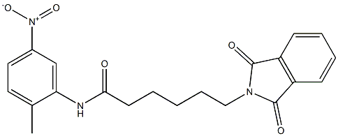 6-(1,3-dioxo-1,3-dihydro-2H-isoindol-2-yl)-N-{5-nitro-2-methylphenyl}hexanamide Struktur