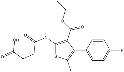 4-{[3-(ethoxycarbonyl)-4-(4-fluorophenyl)-5-methylthien-2-yl]amino}-4-oxobutanoic acid Struktur