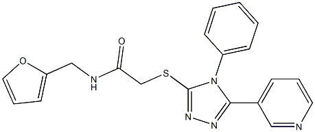 N-(furan-2-ylmethyl)-2-[(4-phenyl-5-pyridin-3-yl-4H-1,2,4-triazol-3-yl)sulfanyl]acetamide Struktur