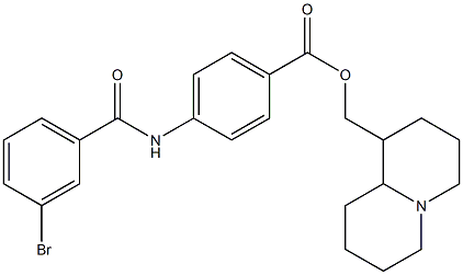 octahydro-2H-quinolizin-1-ylmethyl 4-[(3-bromobenzoyl)amino]benzoate Struktur