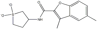 N-(1,1-dioxidotetrahydro-3-thienyl)-3,5-dimethyl-1-benzofuran-2-carboxamide Struktur