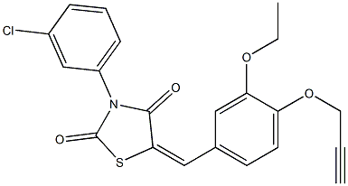 3-(3-chlorophenyl)-5-[3-ethoxy-4-(2-propynyloxy)benzylidene]-1,3-thiazolidine-2,4-dione Struktur