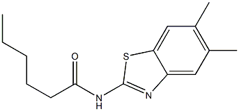 N-(5,6-dimethyl-1,3-benzothiazol-2-yl)hexanamide Struktur